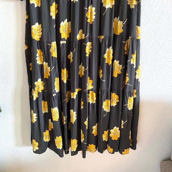 NEW Madewell Button-Front Tier Dress Fall Flowers Long Sleeve Floral Midi - Picture 8 of 10